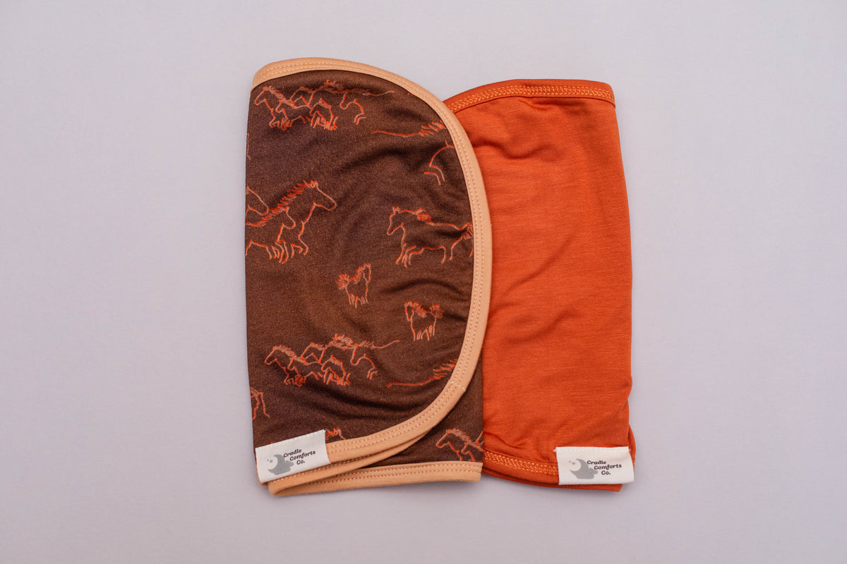 Little Mustang Burp Cloth Set