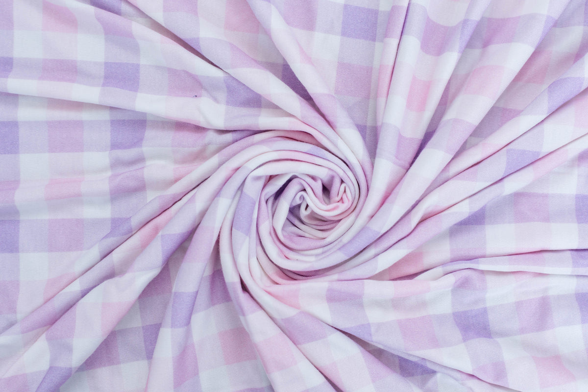 Girly Gingham Swaddle Blanket - Bamboo Cotton Jersey