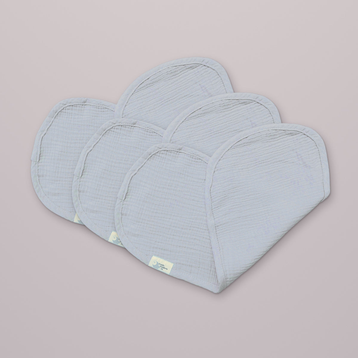 Light Blue Organic Cotton Gauze Muslin Burp Cloth Set