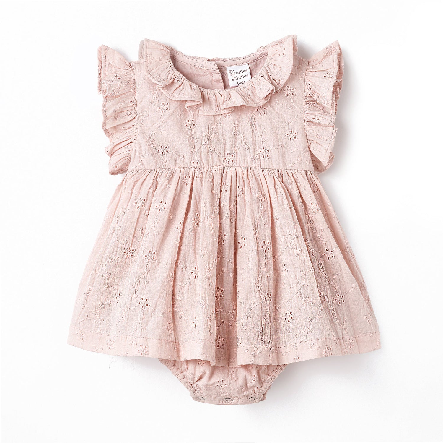 Eyelet Skirted Baby Bodysuit – Pink Cotton for Special Occasions
