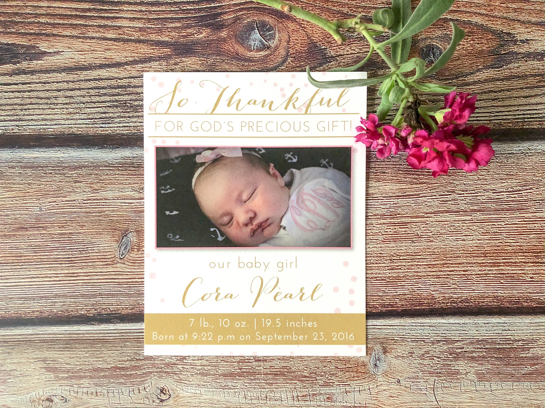 So Thankful Birth Announcement - Lindsay Ann Artistry