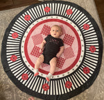 Poppies & Patchwork - 45” Circular Minky Blanket - Lindsay Ann Artistry